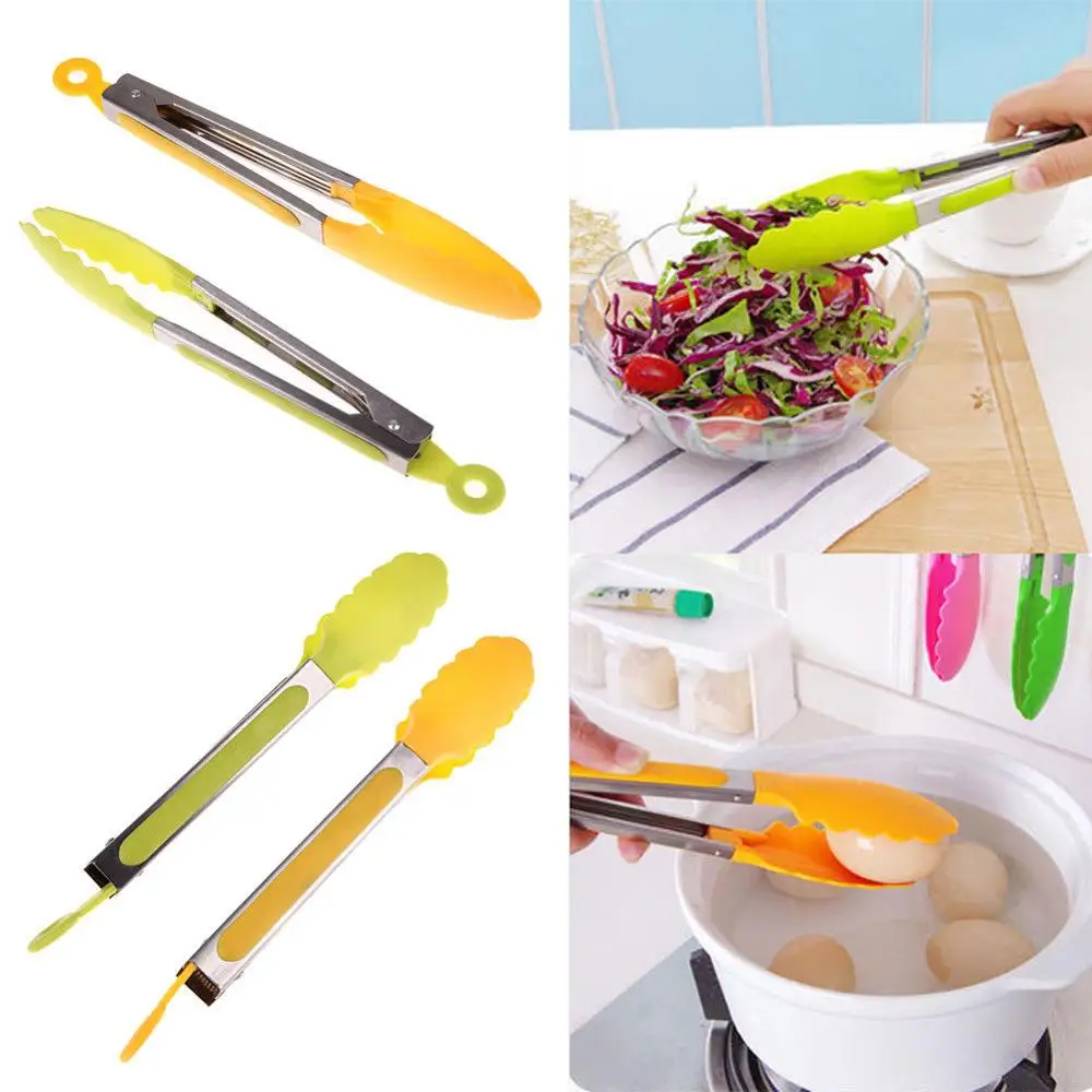 1/2/3/4/5X Food BBQ Clip Handle Clamp Stainless Steel Serving Tongs Useful Tool