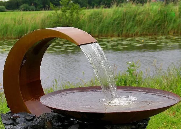 110cm CORTEN steel water bowl decorative garden fountain/waterfall
