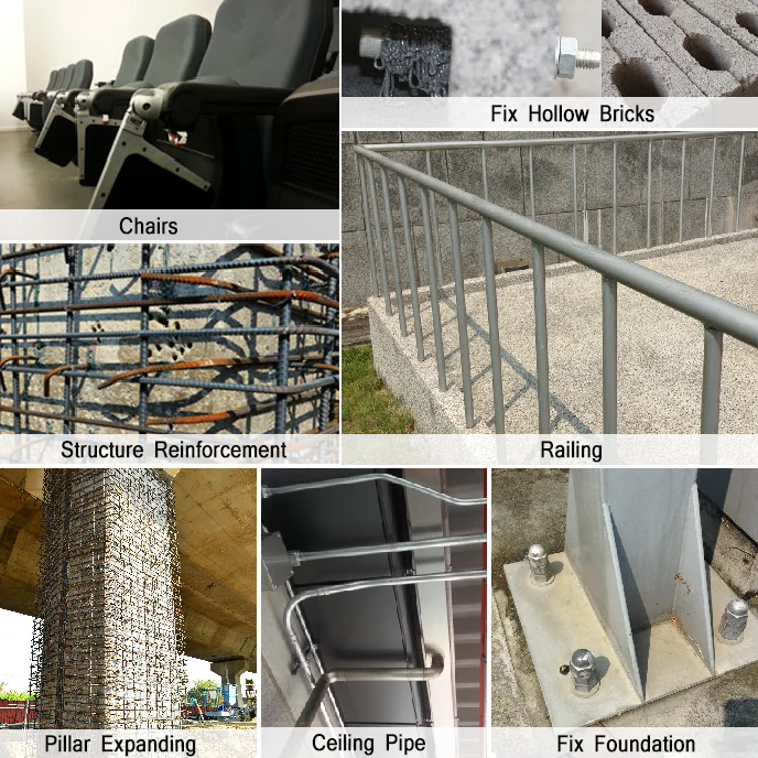 Strong construction material two component epoxy concrete fixing adhesive