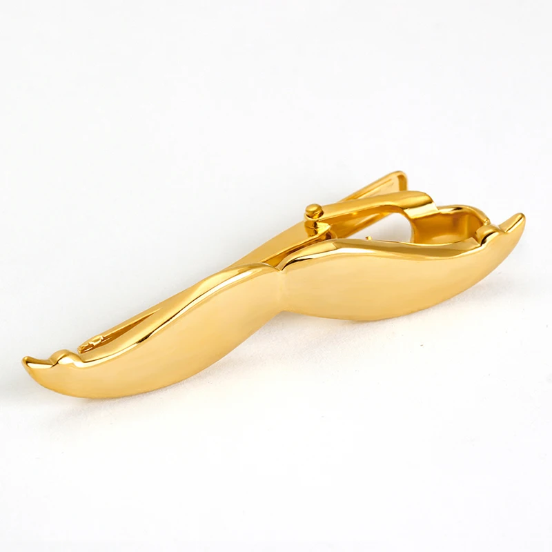 Wholesale decorative small metal clips custom moustache shape tie bar