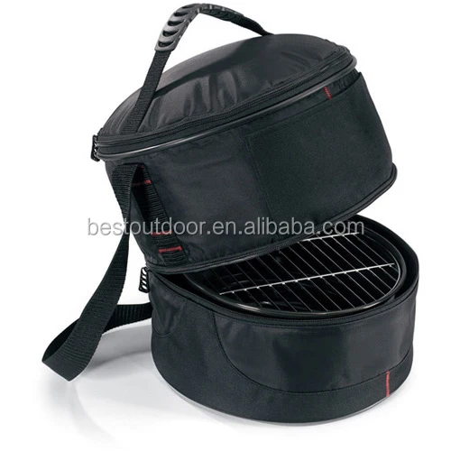 Chill and Grill Outdoor Kit portable cylindrical cooler bag for barbecues insulated storage bag