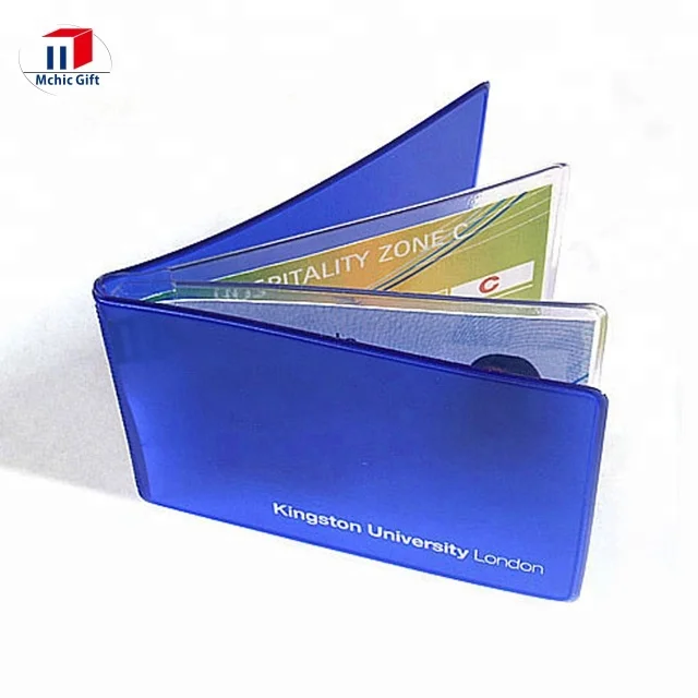 Cheap Customized double fold Soft rubber PVC ATM Card Cover Flexible PVC Credit Card Sleeve