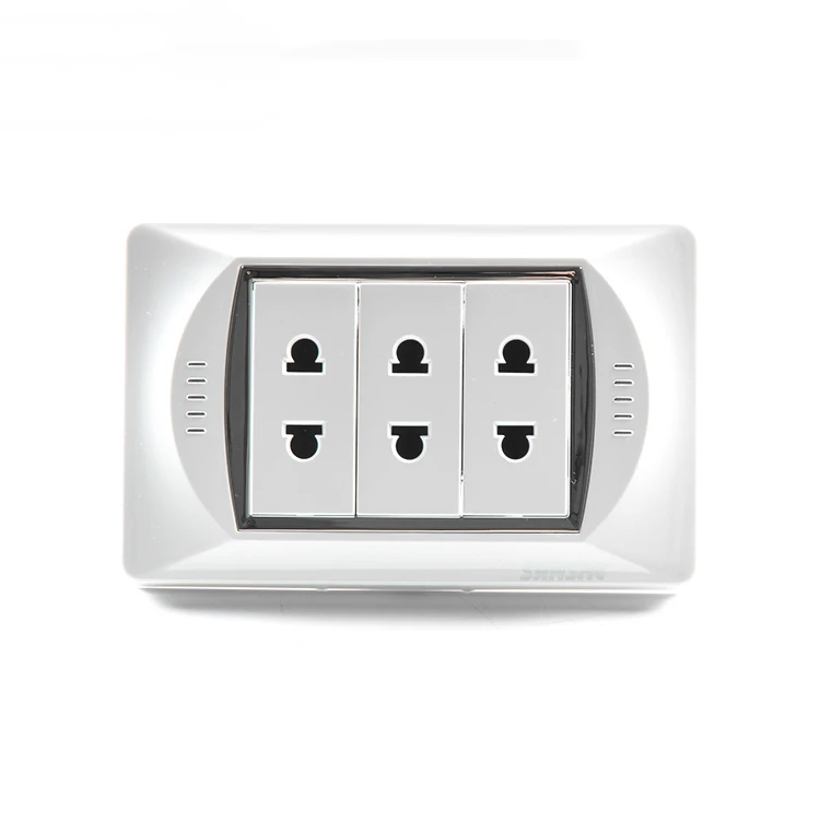 SANSHE White PC Material Electrical 16A 250V Wall French standard switch and sockets