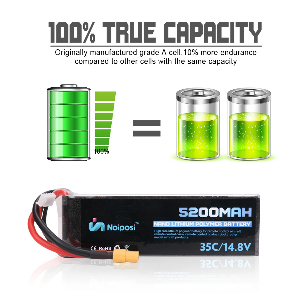 Li-ion battery pack 4s1p lipo 4s 5200mah 14.8v 50c polymer battery
