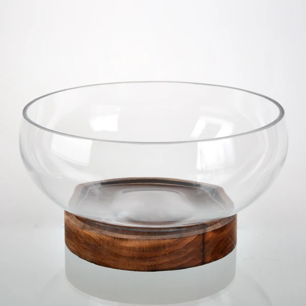 Large Clear Glass Wavy Salad Bowl, Mixing Bowl, All Purpose Round Serving Bowl