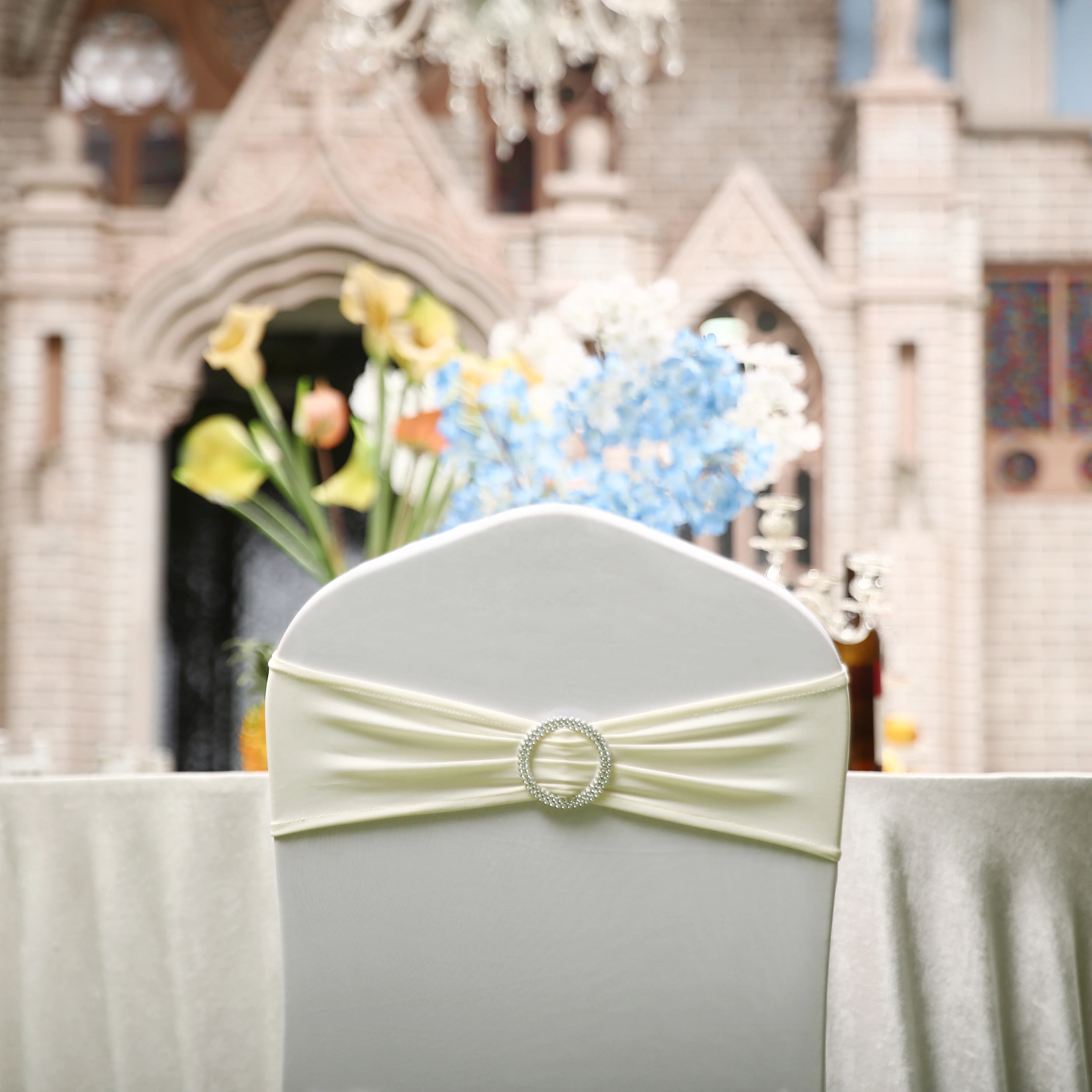 Wedding spandex cheap chair covers chair sashes