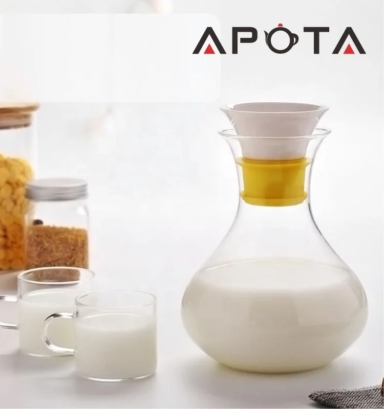 1000ML Elegant Multi-funtion Glass Jug Juicer Kettle Glass With Ceramic Lid