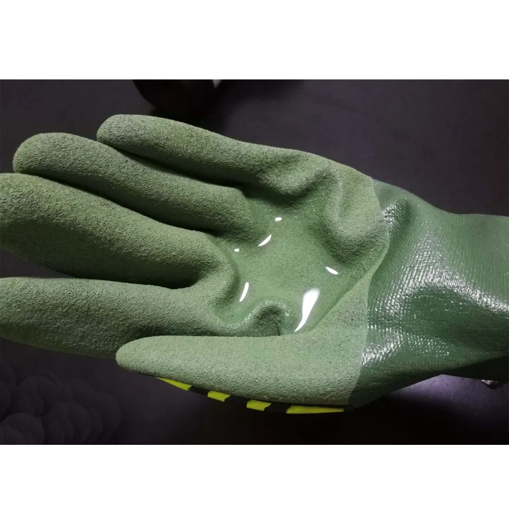 Long sleeve fishing water resistant impact work protect fish catching neoprene fishing nitrile safety gloves