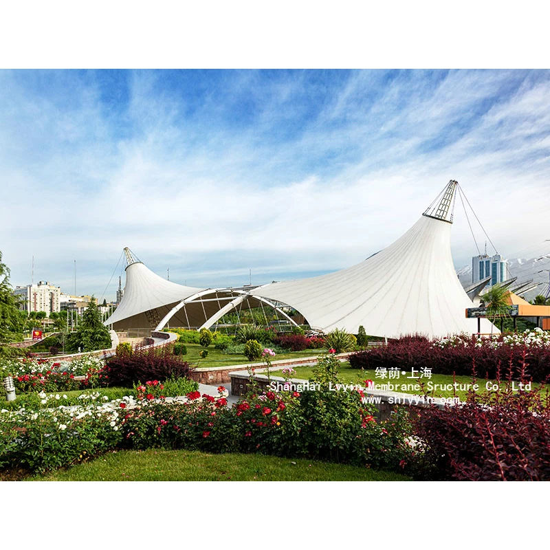 high tensile fabric pvdf seaside membrane structure umbrella ,architecture steel structure tensile membrane tent