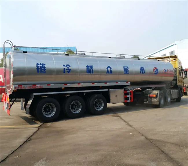 Food Grade 304 Stainless Steel Transport Bulk Milk tank Semi Trailer Bulk Beer Bulk tank Truck Semi-trailer
