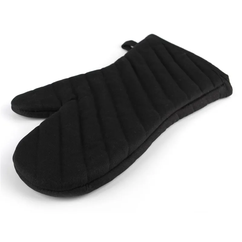 Heatproof Resistant Kitchen bbq baking mitt Non-slip Baking  Kitchen Tool Microwave black Oven gloves