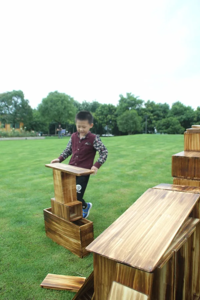 Детская игровая площадка для дошкольного возраста, игровые деревянные полые блоки, товары для раннего развития