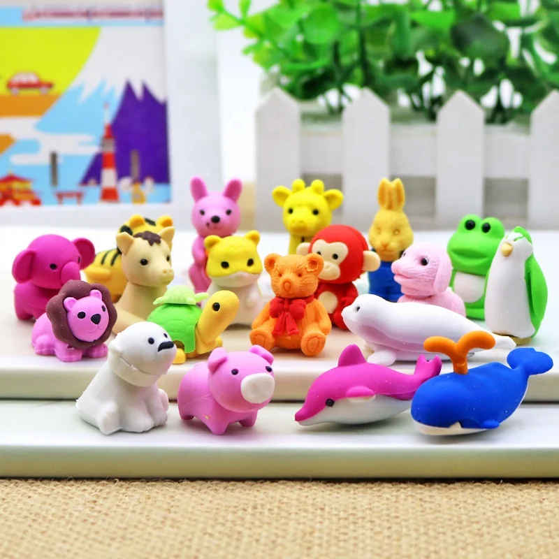 Back To School Promotional TPR Rubber Cute 3D DIY Kawaii Pencil Eraser