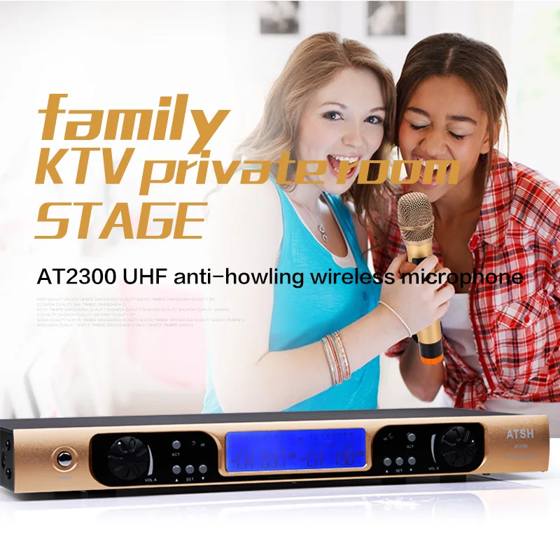 China factory stage ktv professional U segment wireless microphone infrared frequency family karaoke microphone