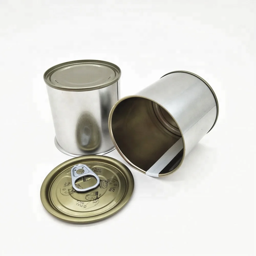
lacquer round empty tin cans for food with easy open lid 