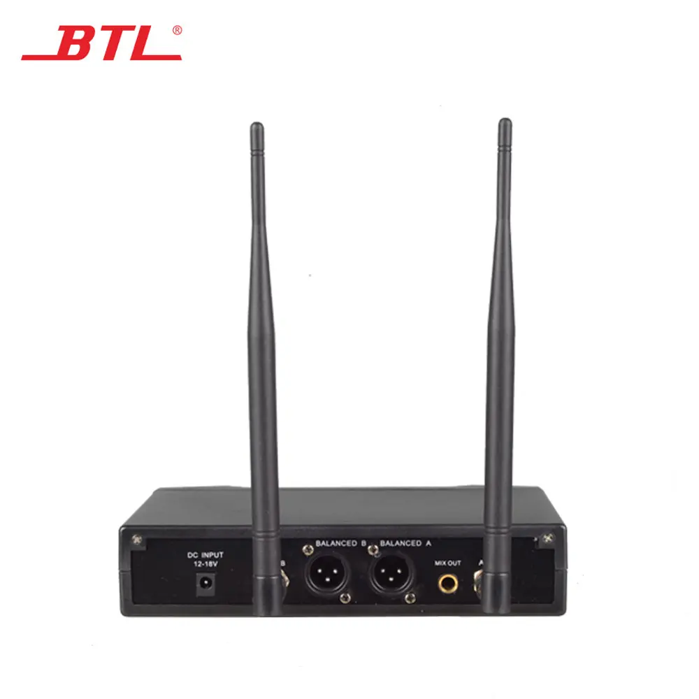 BTL Factory Produced UHF diversity wireless microphone with 2 mic
