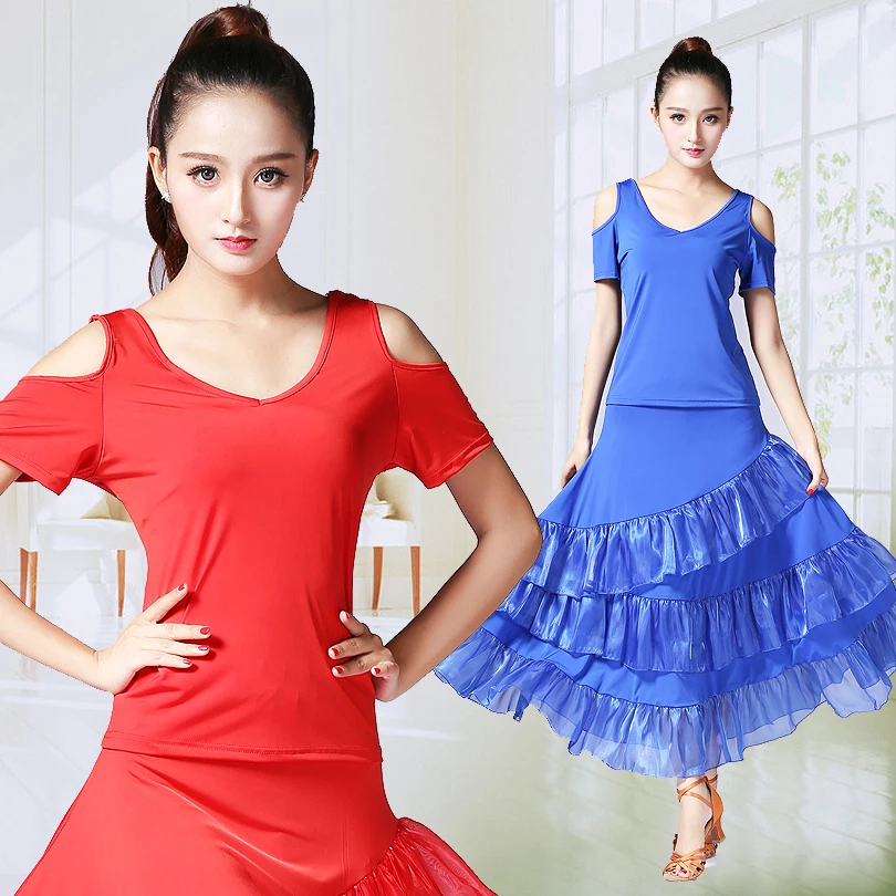 Standard Ballroom Dance Stage Competition Practice Ballroom Dance Costumes for Women Waltz Dance Tango Standard Tops & Skirt