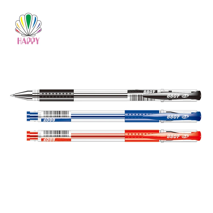 Best Colors Gel Ink Pen Set Custom Logo 0.5mm Width Ballpoint Pens Plastic Material Blue Red Promotional Free Samples Included