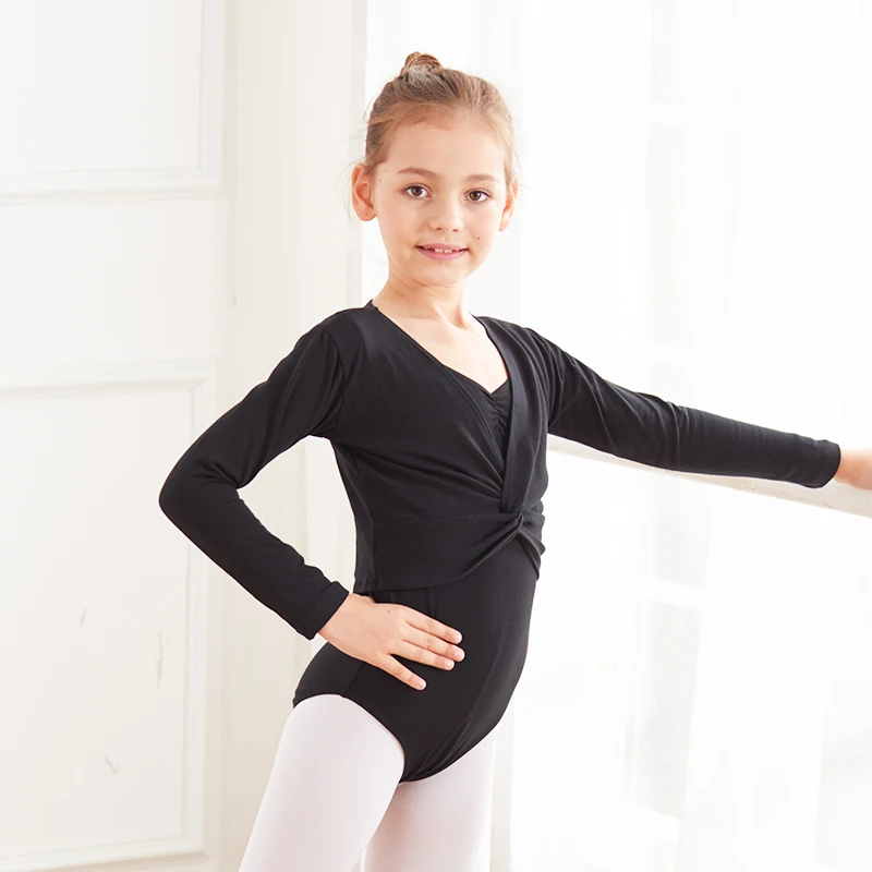 Girls Cold Weather Warm Sweater Cardigan Wear Kids Professional Women Kids Training Dancewear Long Sleeves Ballet Leotard