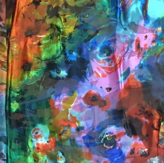 Шелковая шелковая атласная ткань visco chifion