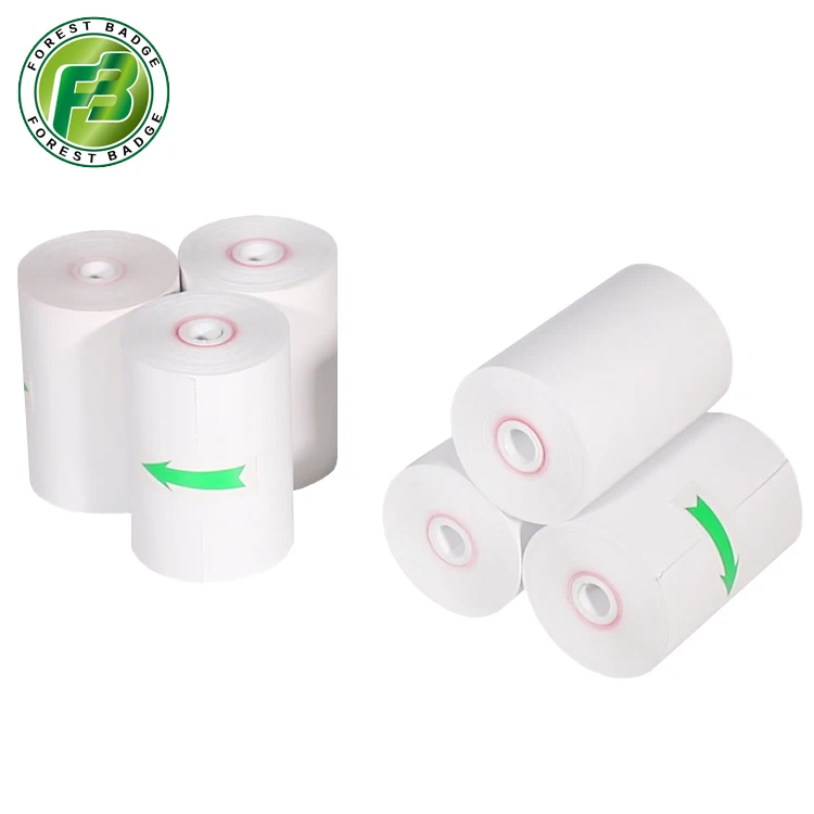 Factory Price Custom Thermal Pos Paper Roll Cash Register Paper 57x40mm 70gsm Single White Coreless OEM & ODM about 6.6 Meters