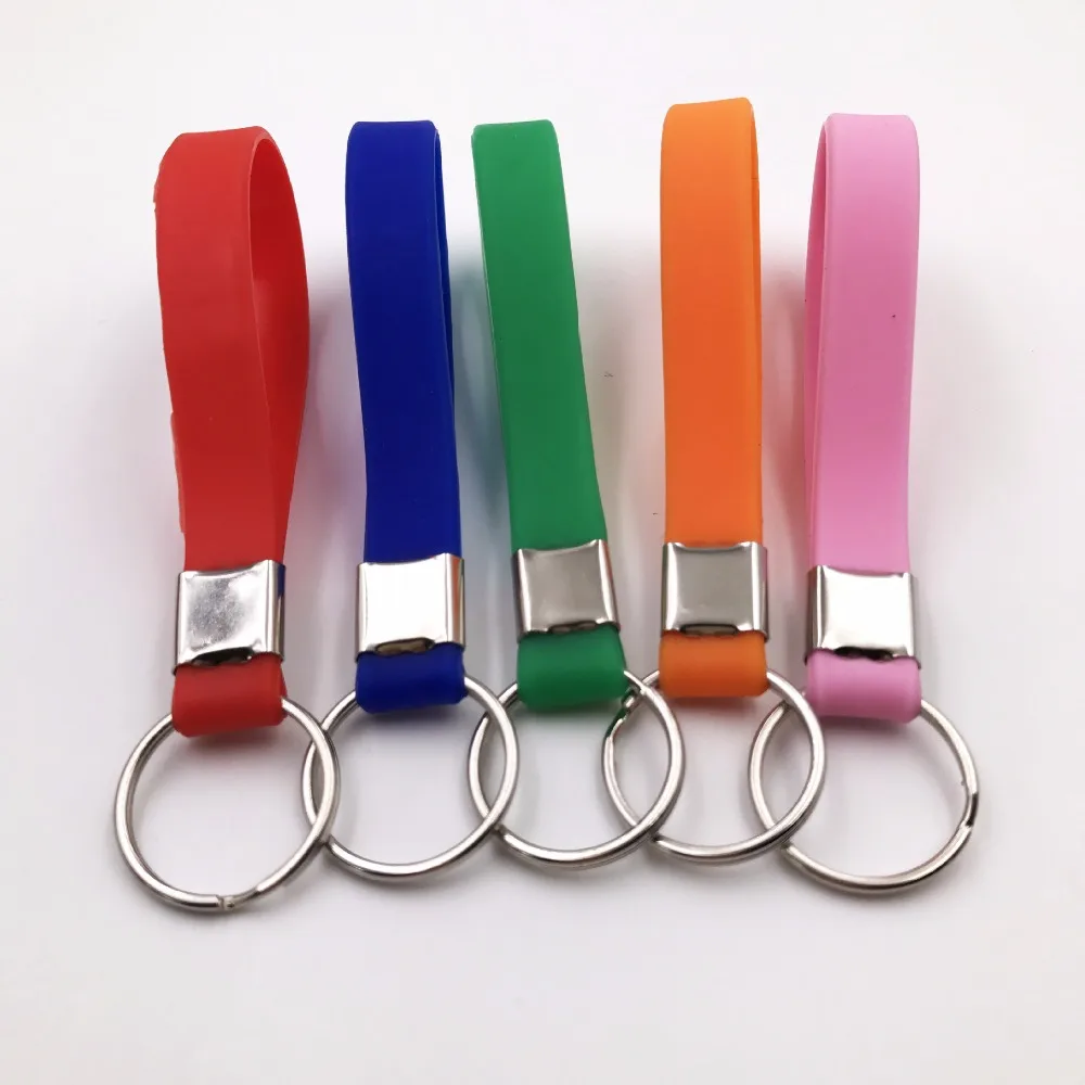 KEYRING Personalised custom Promotion Cheap Rubber wristband silicone bracelet keychain