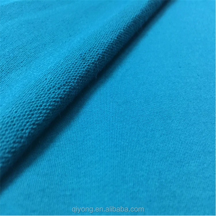 Оптовая продажа, крашенная однотонная цветная махровая ткань, 100% полиэстер для брюк, коротких брюк