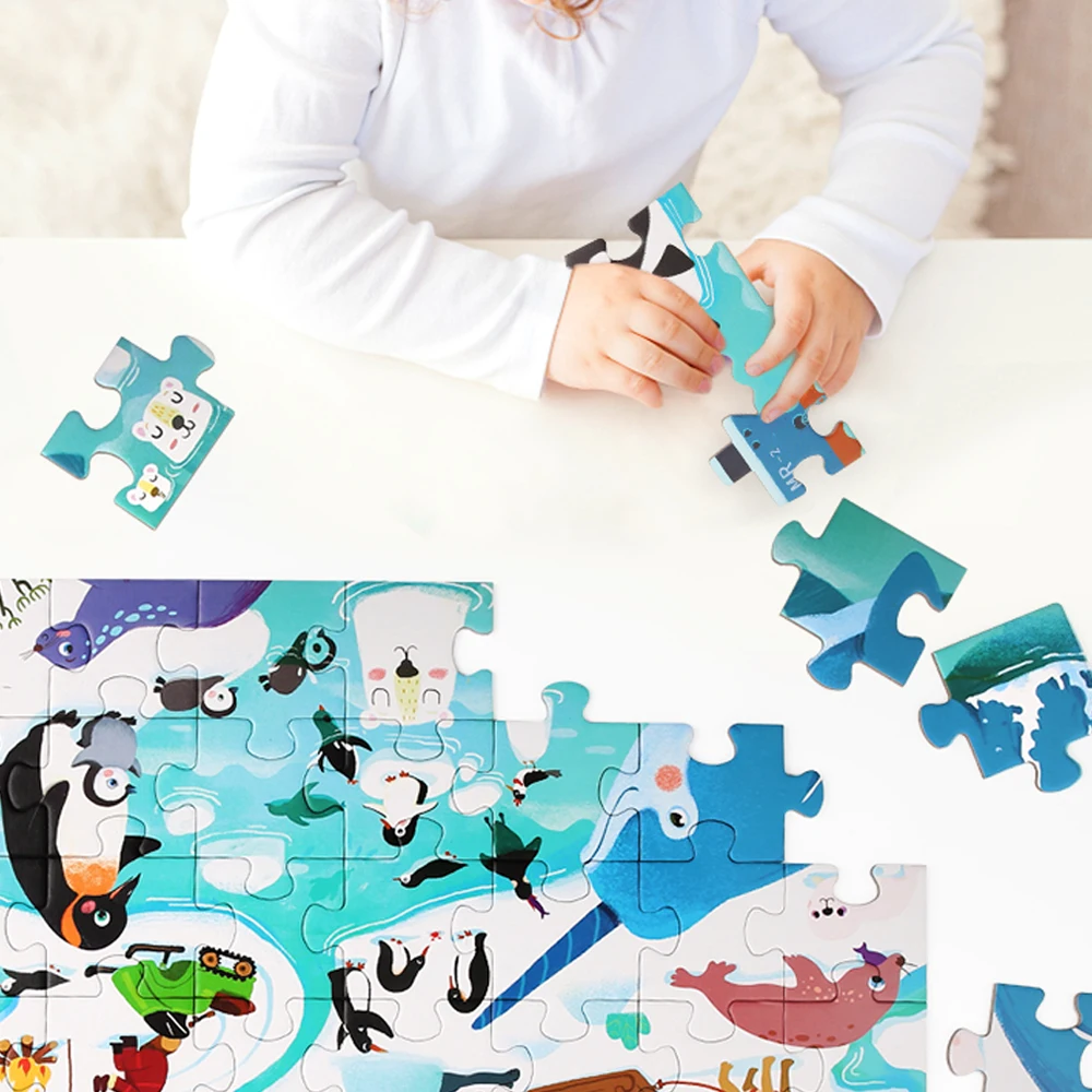 Jumbo Thematic Floor Puzzle Series Polar Animals Jigsaw Puzzle DIY Toy Educational Toy Cartoon Toy