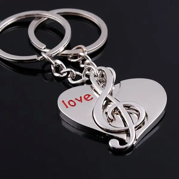 Promotion key lock shape couple keychain