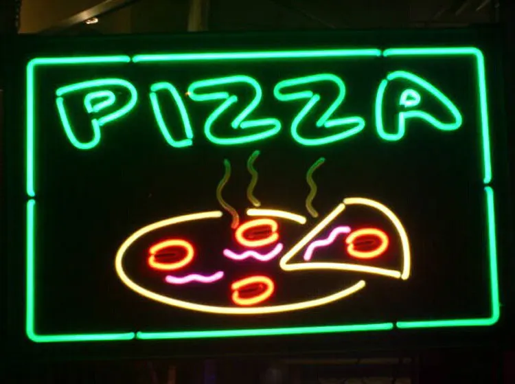 Высококачественная неоновая вывеска из настоящего стекла для пиццы на заказ ресторана паба кафе