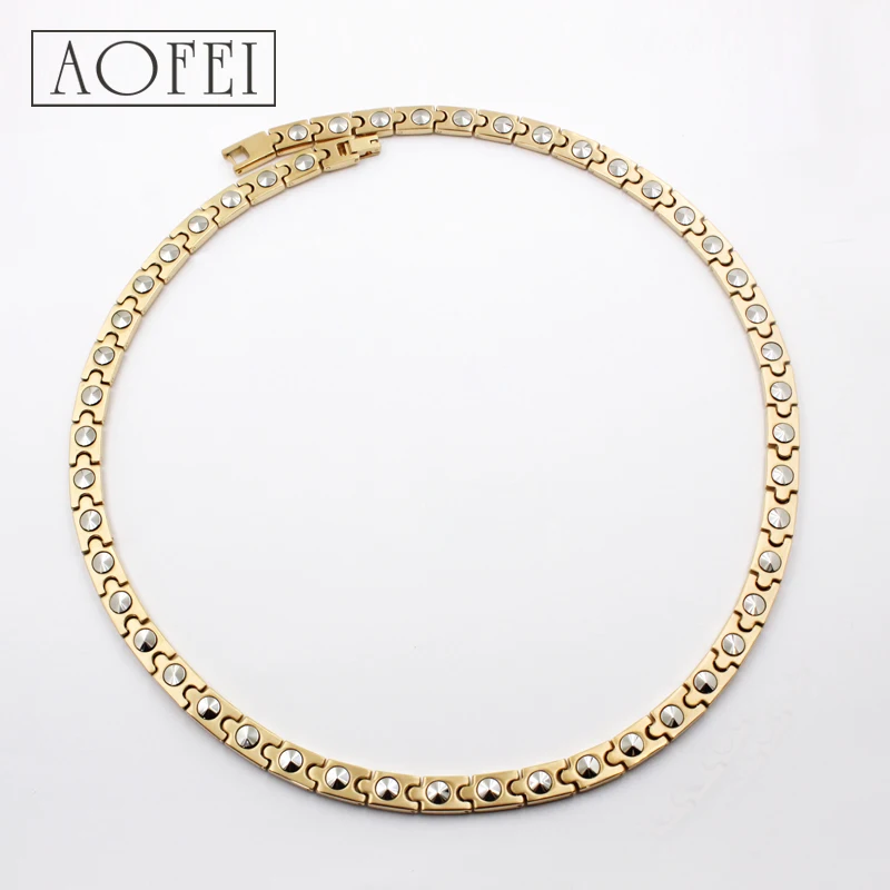 Hot Selling High Grade Health Care Fashion jewelry Germanium Stainless Steel Necklace