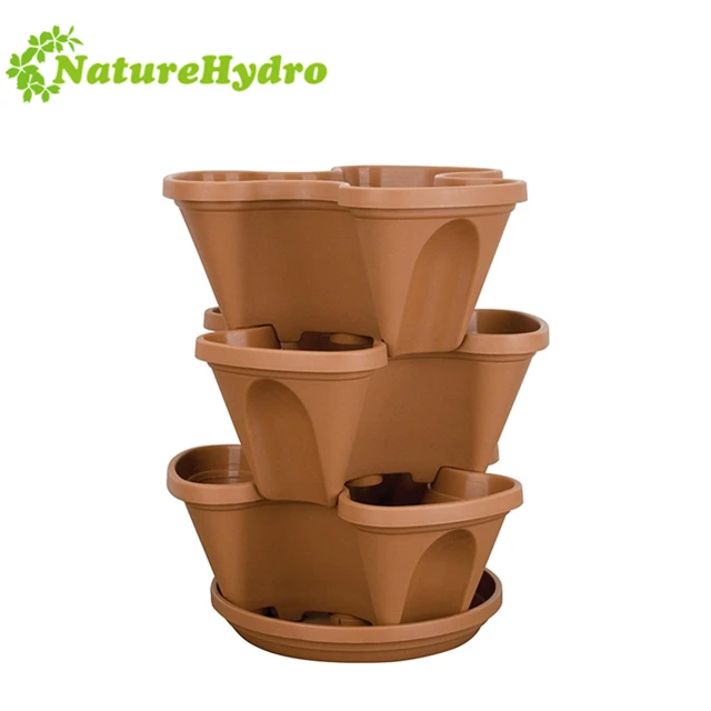 NatureHydro Stacking strawberry planter vertical flower pot hydroponic system