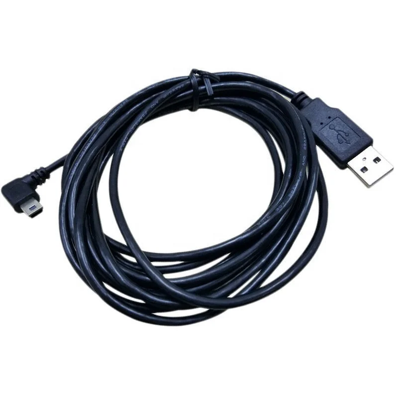 MINI USB  5Pin  5P  camera cable Left  angle Male to USB 2.0 A male plug Cable 3m