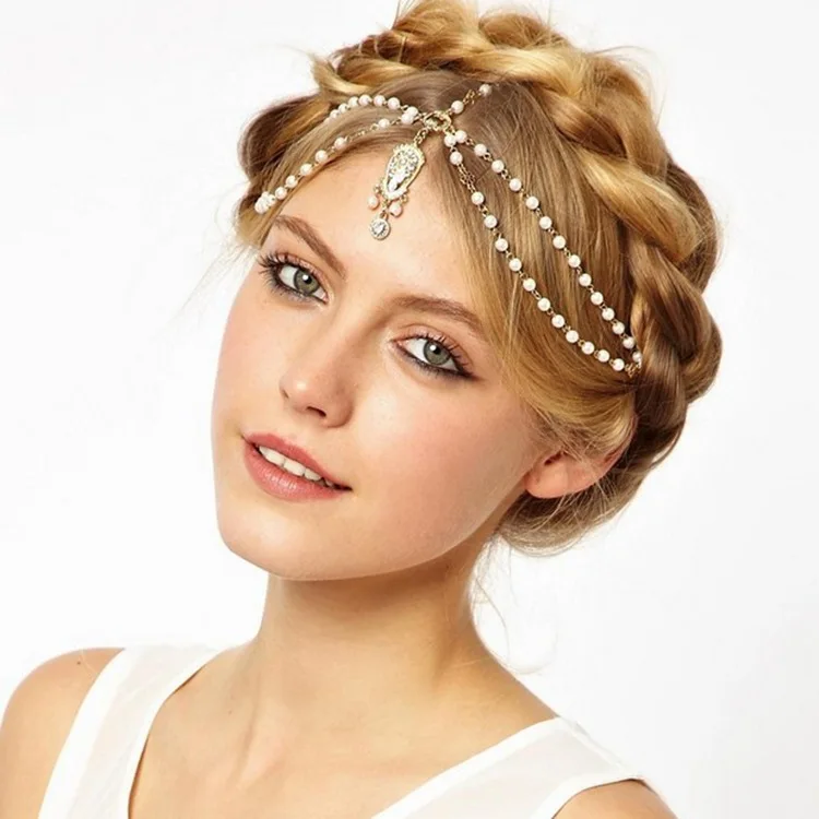 Hiqh quality crystal head chain wholesale hair accessories