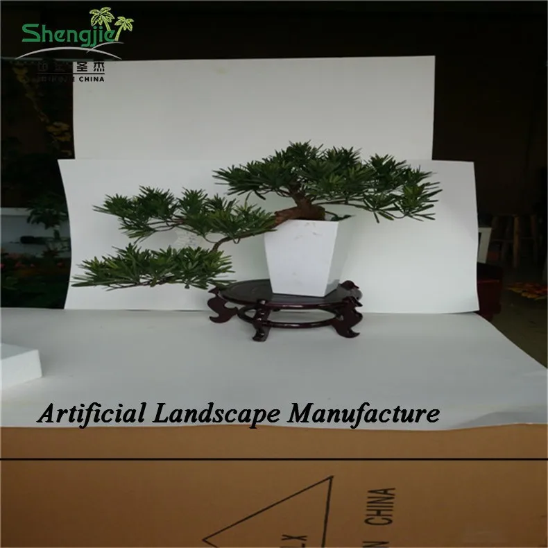 SJZJN 525 Chinese Manufacture Indoor Fake Podocarpus /Artificial Pine Tree /Mini Bonsai indoor Podocarpus Tree