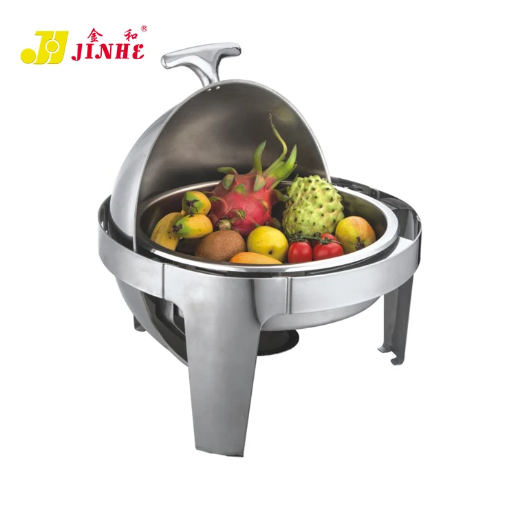 JINHE stainless steel round shape buffet table round revolving chafing dish cover