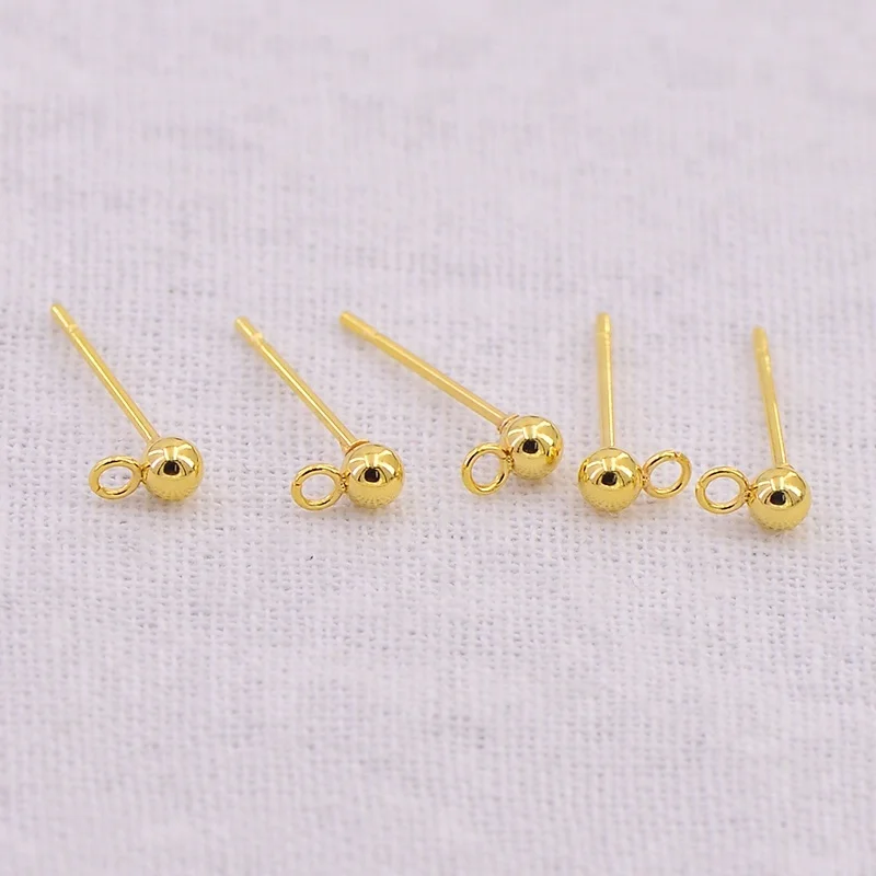 Making earring accessories Golden pin with ball head A86273