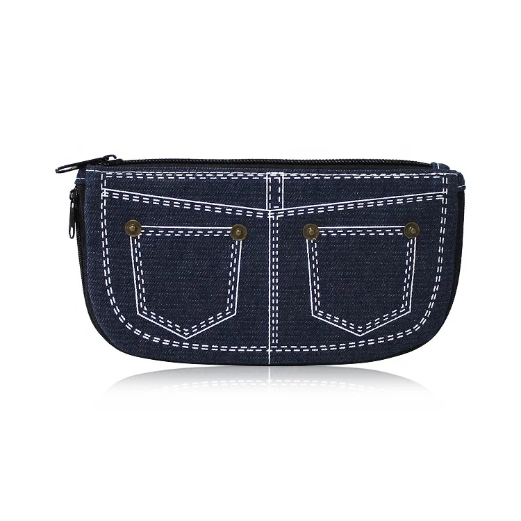 Style Denim Wallet Unique Design Funny Coin Bag Expand Denim Purse Custom Logo Vintage for Man Pants Pocket Coin Storage Short