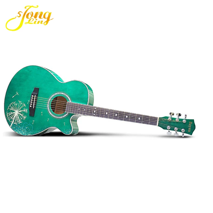 Цветной синий окрашенный дешевые цены Акустическая гитара для начинающих и студентов TL-0055