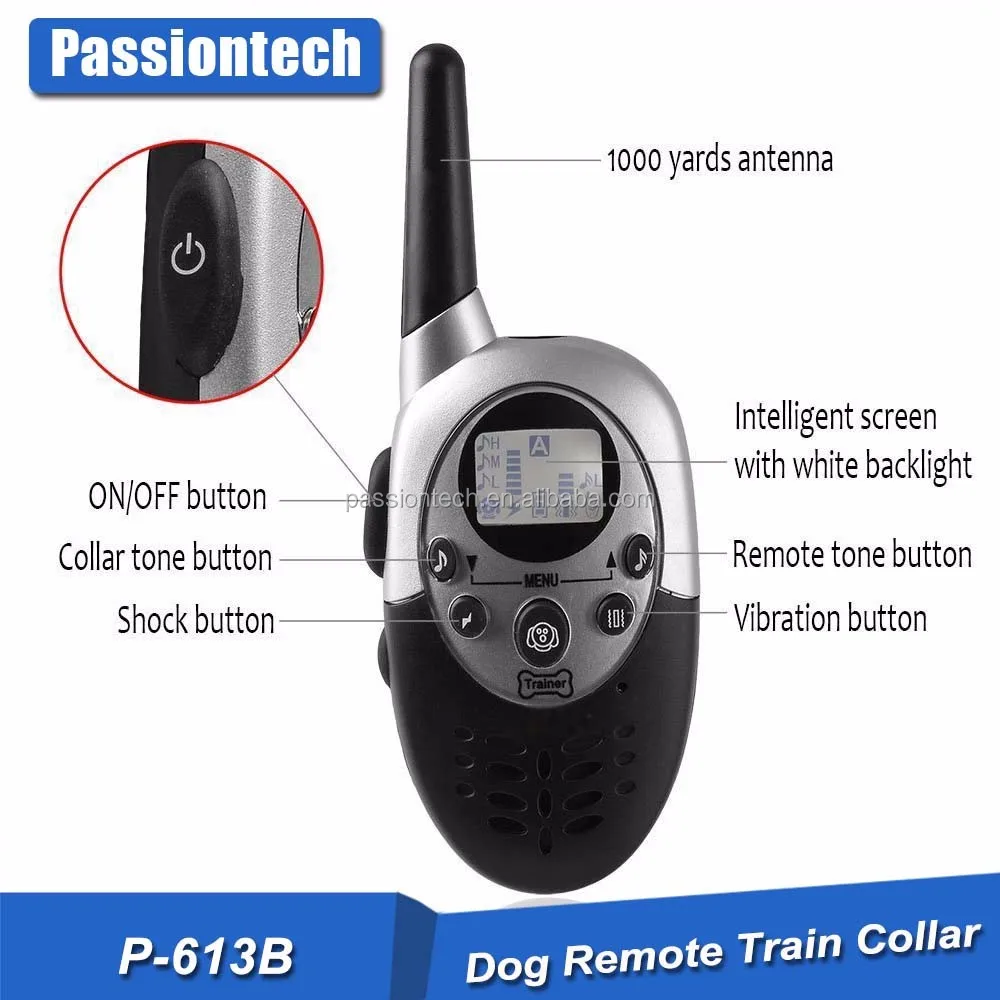 Passiontech P-613b Dog Slave Shock Collar Pet Training Products No Bark Control Collar Eco-friendly Stocked Plastic