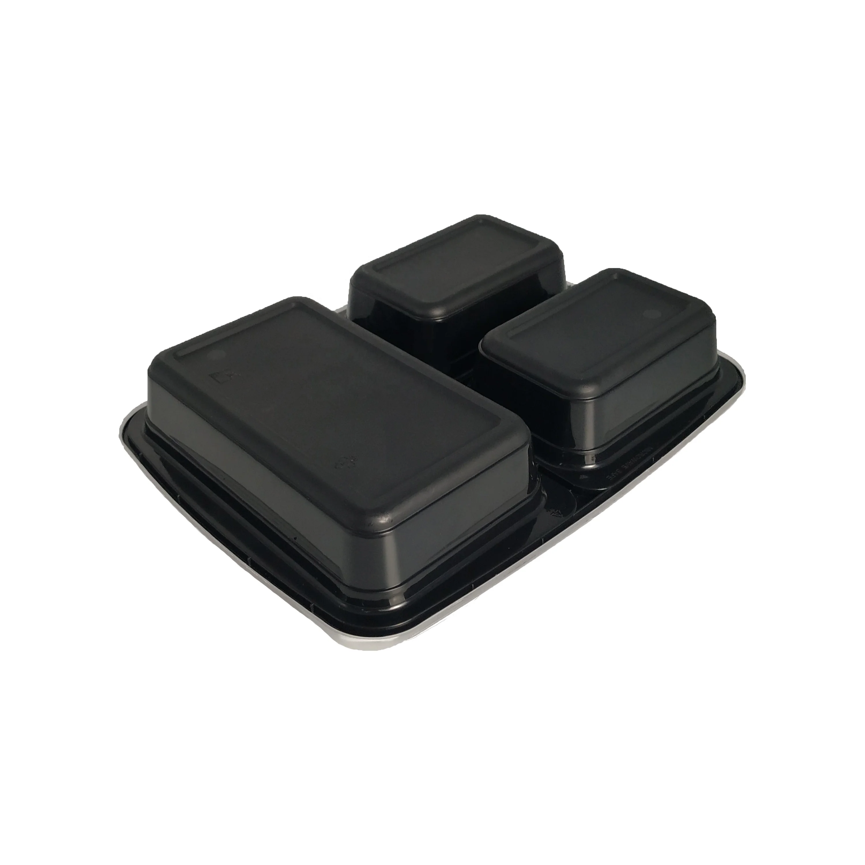 Wholesale Plastic Black Microwave Safe Bento Food Delivery / Transport Containers / Lunch Boxes