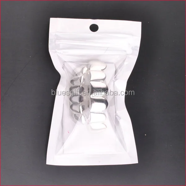 blues OEM order Fashion brass teeth grillz wholesale jewelry single teeth grillz with silver  gold rose gold black color