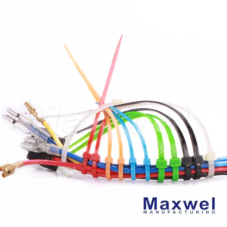 Self-locking flexible security nylon 66 plastic cable ties for cable management