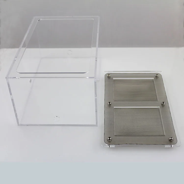
Custom Transparent Acrylic Reptile Lizard Terrarium Cage Ant Feeding Box Display Case with Mesh Grid Lid 