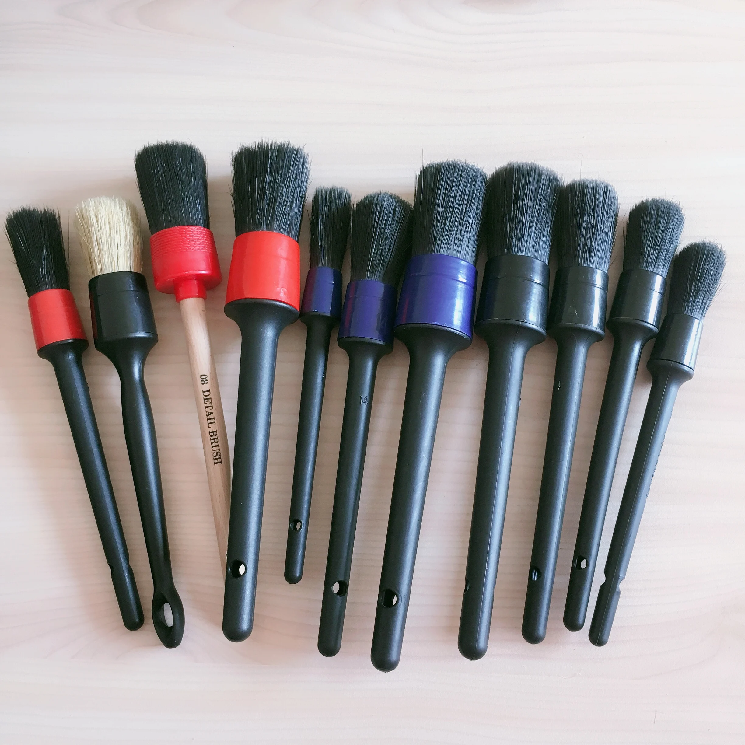 customize many types car detailing brushes set for detail work cleaning tool car care brush