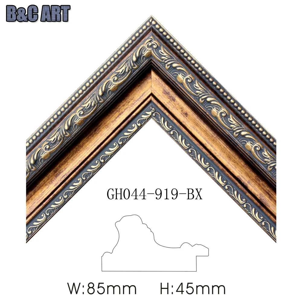 Wholesale Baroque Antique Gold Large Models PS Frame Moulding for Gallery Shop