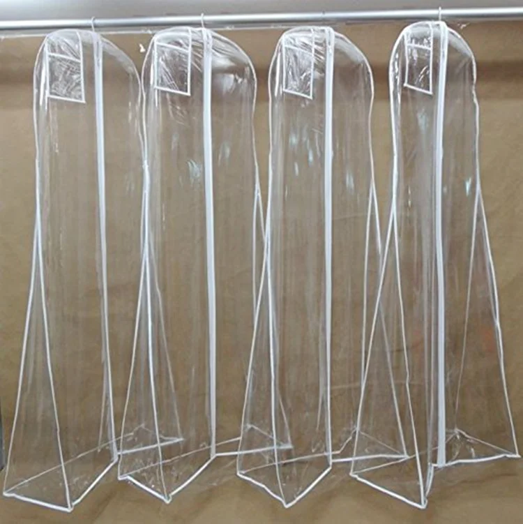 
PVC Wedding Dress Gown Cover Breathable Waterproof Transparent Clothes Cover Travel Packaging Storage Clear Garment Bag 