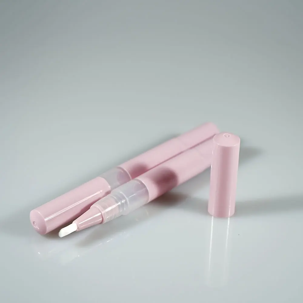
Wholesale pink plastic nail oil pen / twist pen with brush for lip gloss, whitening pen, eyelash, liquid 2.5ml 
