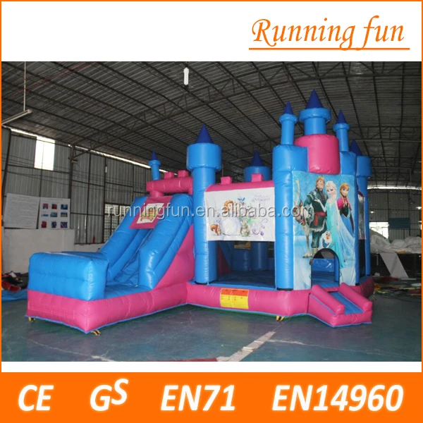 Attractive Frozen Inflatable Bouncy Castle With Slide Combo Frozen Bounce House For Children