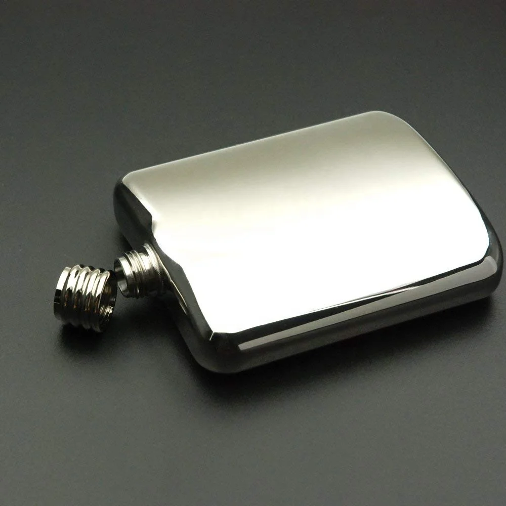 Высококачественная популярная новинка 6 унций квадратная колба из нержавеющей стали с зеркальной отделкой